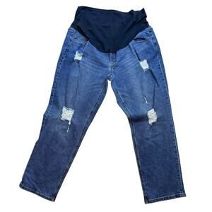 Time & Tru women's maternity Jeans size XL, distressed medium wash #4122